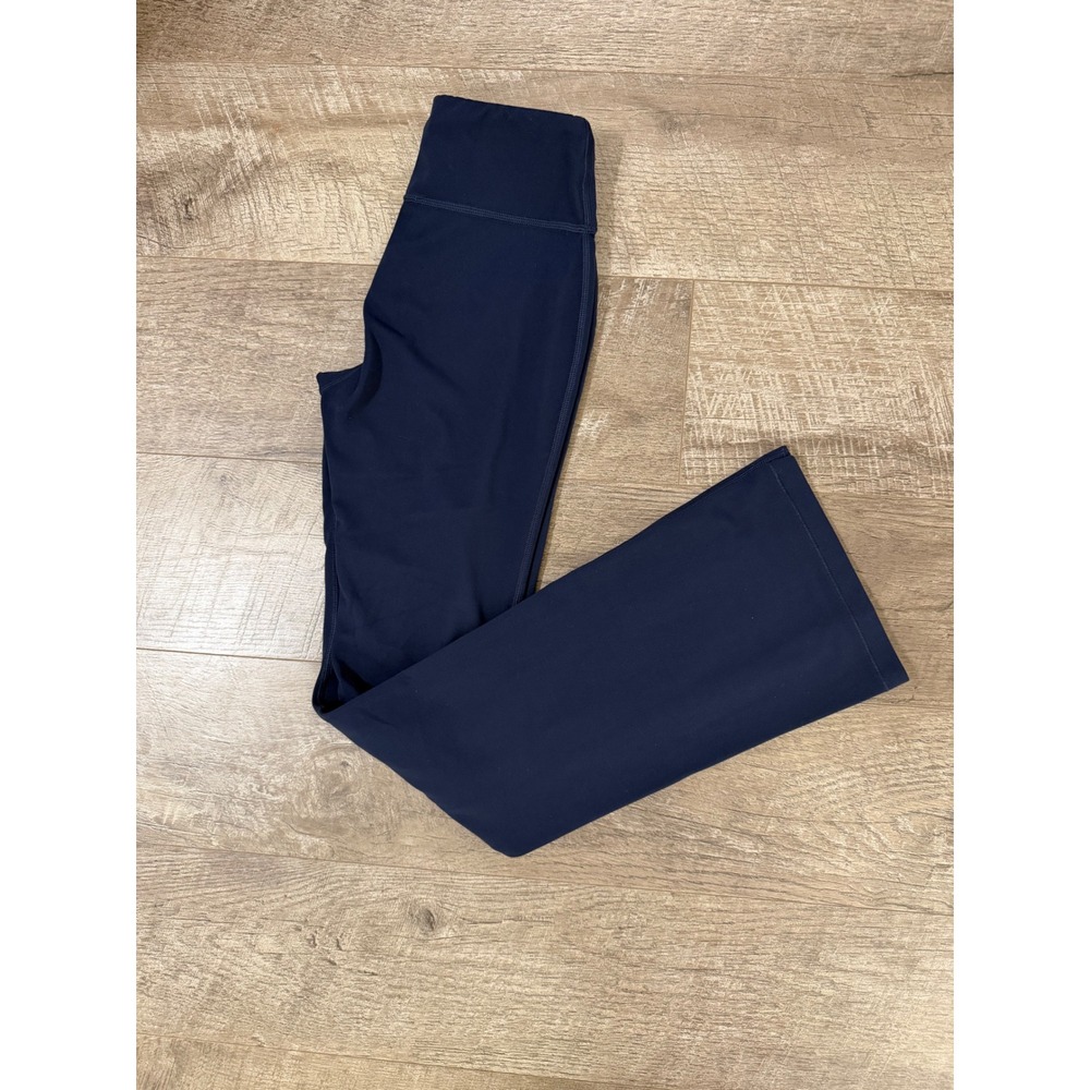 Athleta Girl High Rise Chit Chat Flare Pants Navy Blue Kids Size L 12 Leggings - Picture 8 of 8